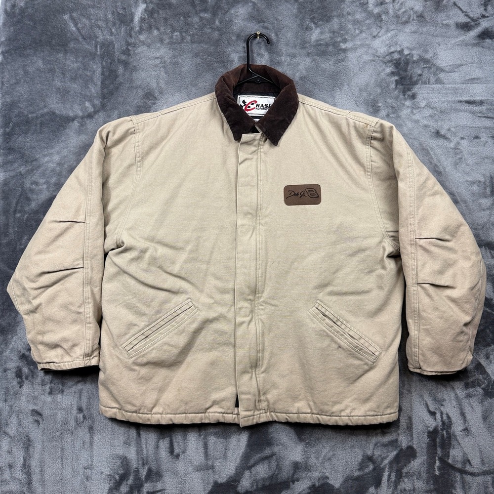 Chase Authentics Racing Jacket Mens 2XL Tan Dale Earnhardt Jr 8 NASCAR Canvas